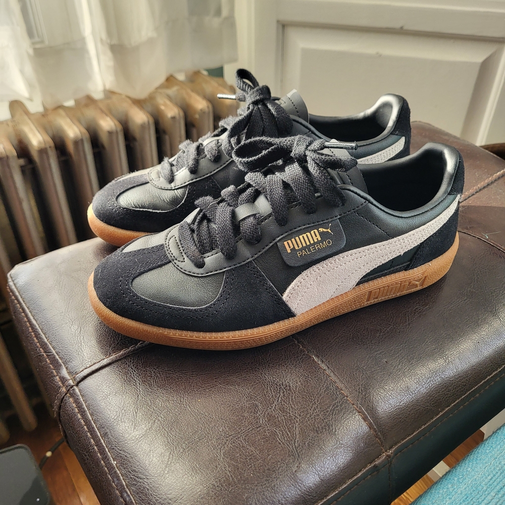 Puma Palermo Black and White Women's Shoes